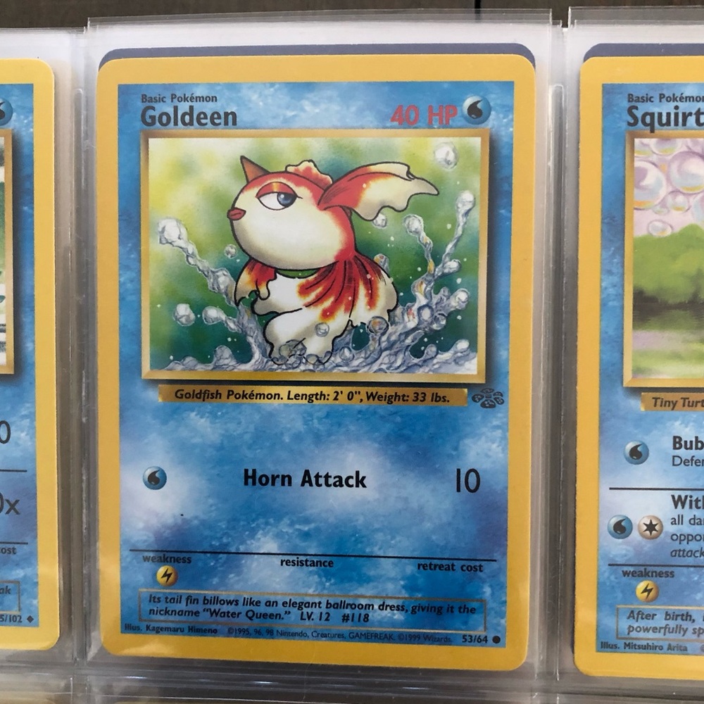 1990’s rare vintage Goldeen Pokémon card 53/64